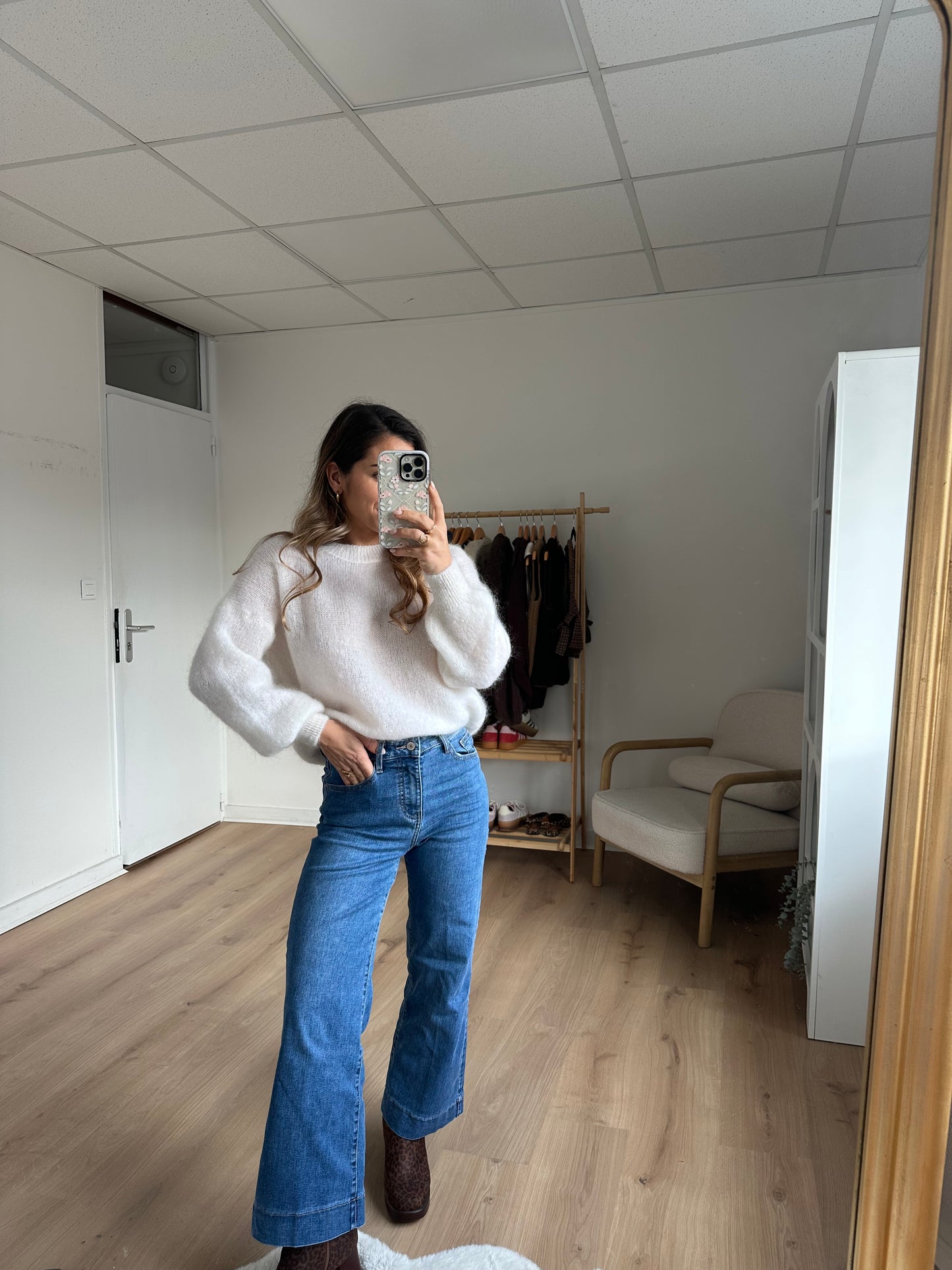 Maille en mohair et laine Gaia blanche