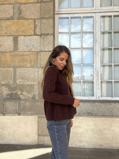 Blouse en maille Eva chocolat