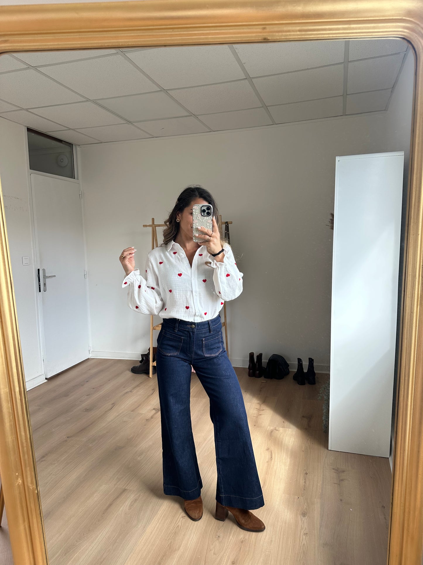 Blouse Victoire cœur en gaze de coton