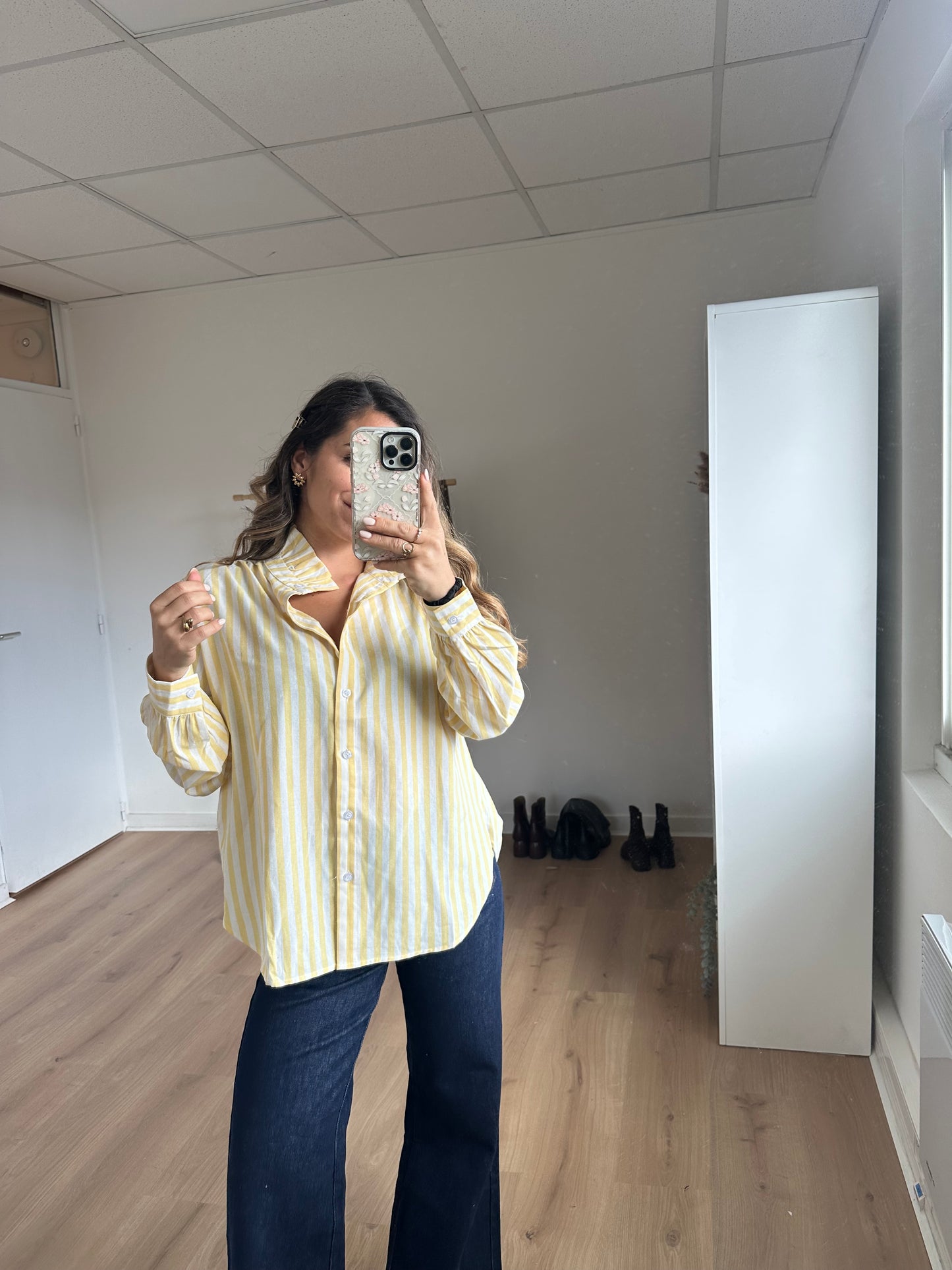 Blouse à rayures Colette jaune