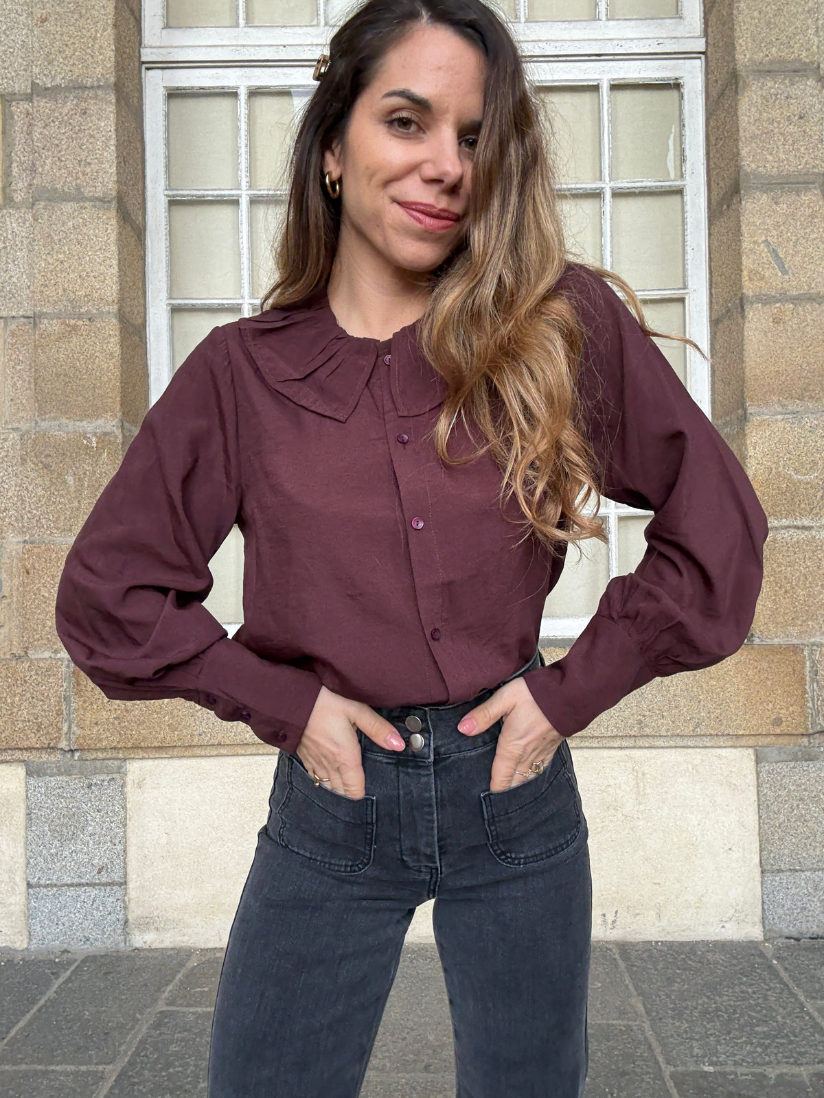 Chemise bordeaux Alice
