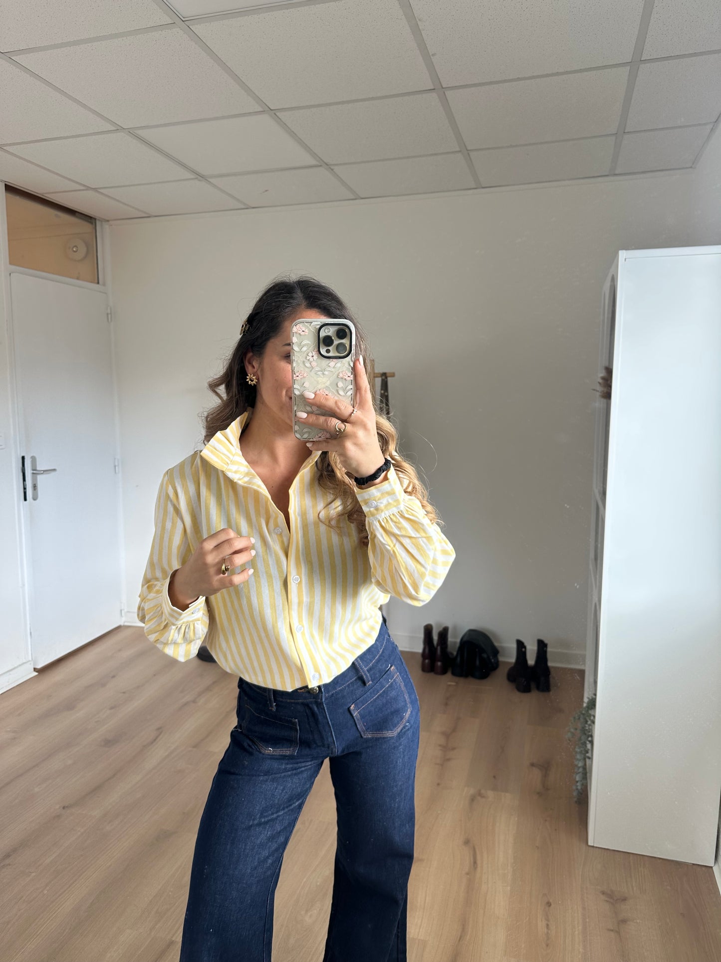 Blouse à rayures Colette jaune