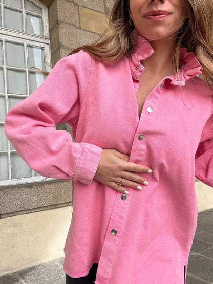 Veste en jean Céleste rose bonbon