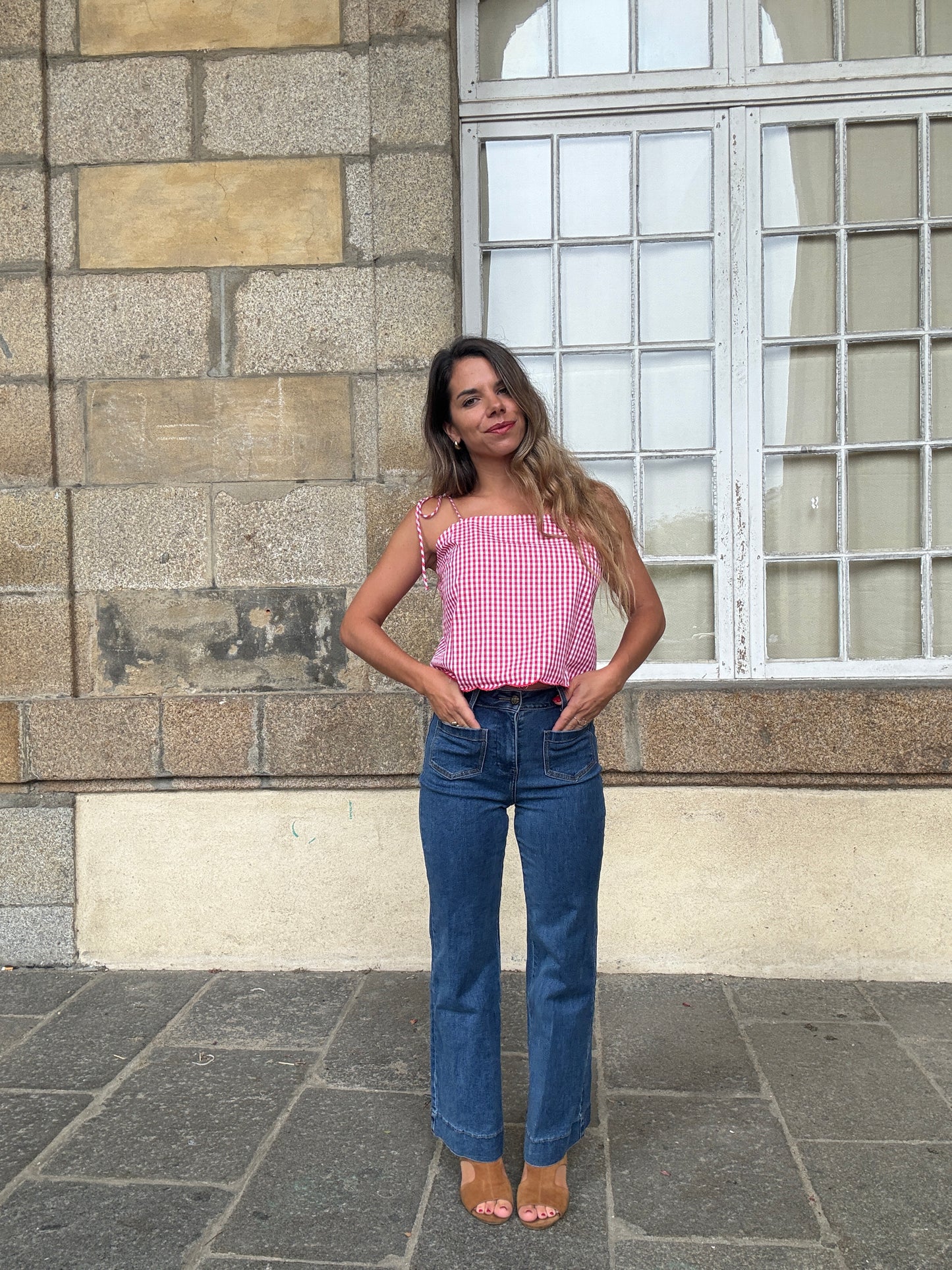 Top vichy Aimée rouge