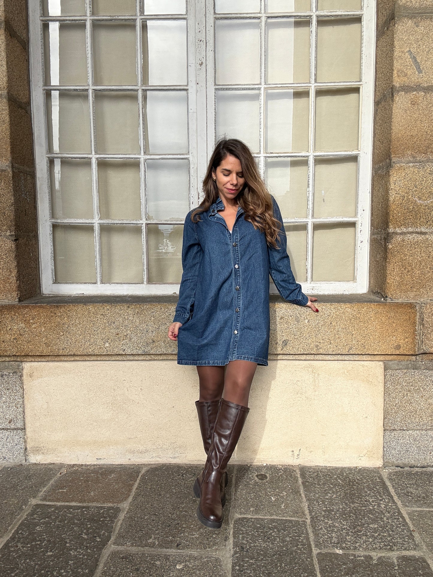 Robe en Jean Marion à manches longues