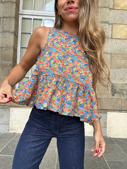 Top Suzanne liberty bleu