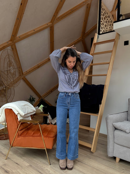 Blouse Stella vichy bleu marine