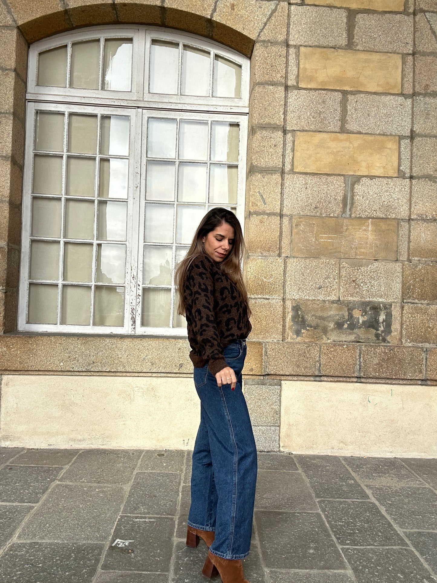 Cardigan léopard Camille marron