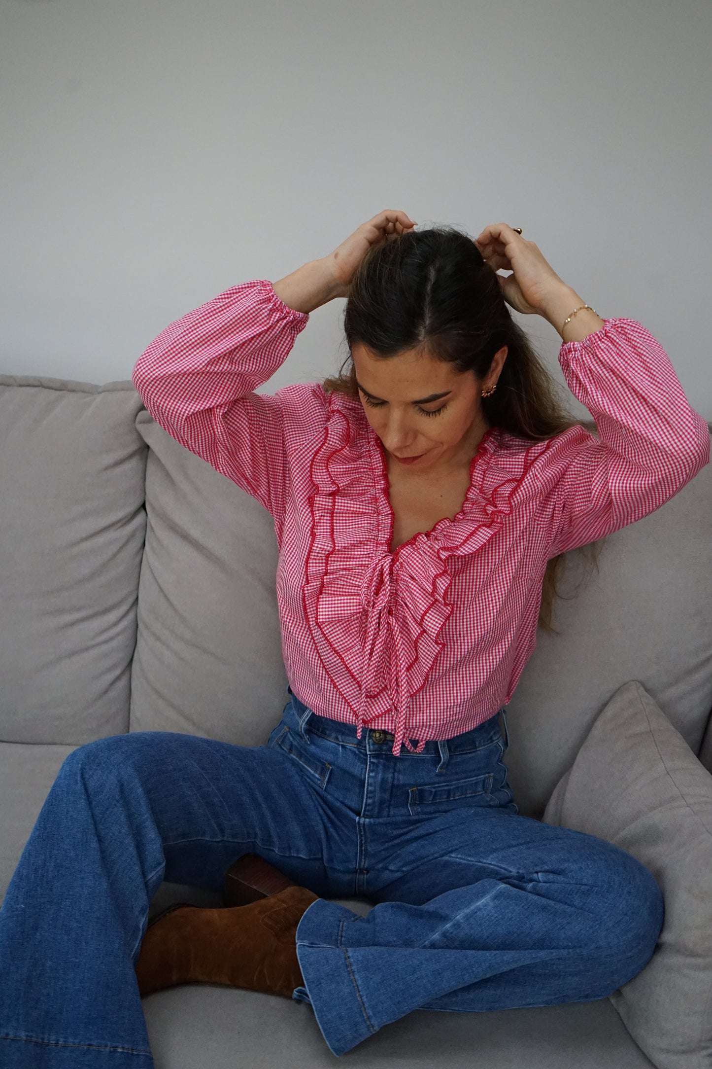 Blouse vichy rouge Stella