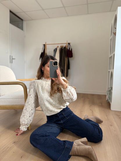 Blouse en dentelle écrue Alma