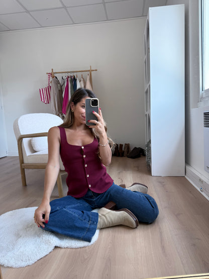 Top Ambre bordeaux