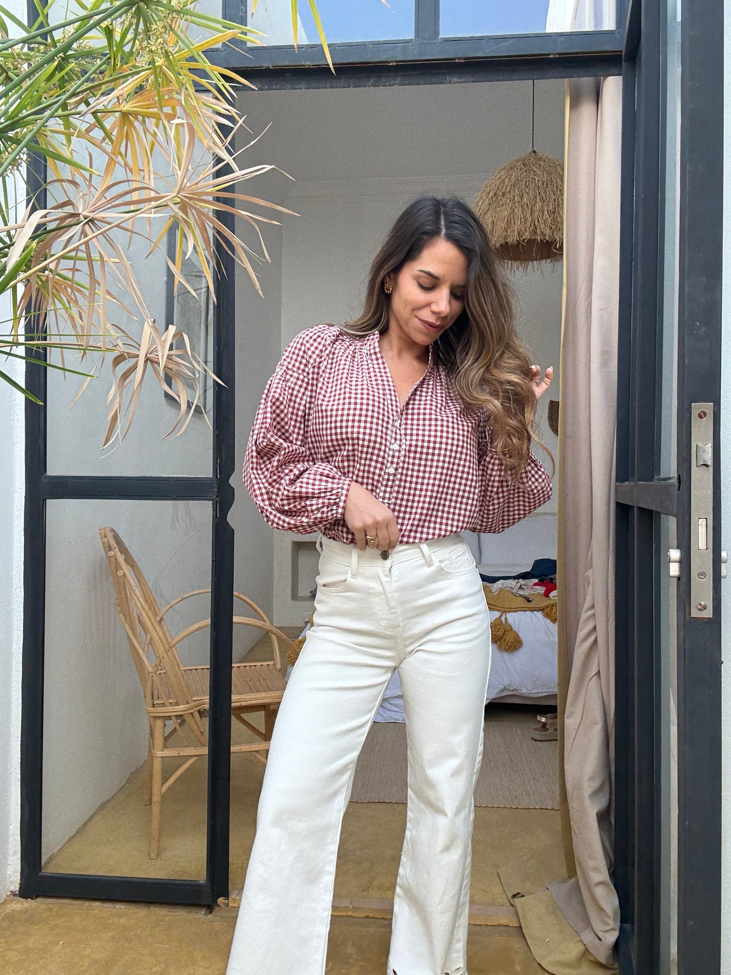 Blouse vichy rouge Clothilde