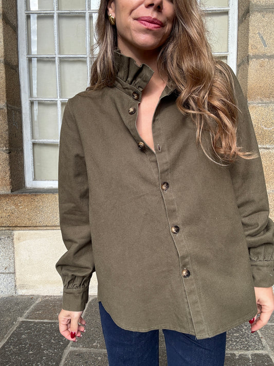 Veste en jean Céleste kaki