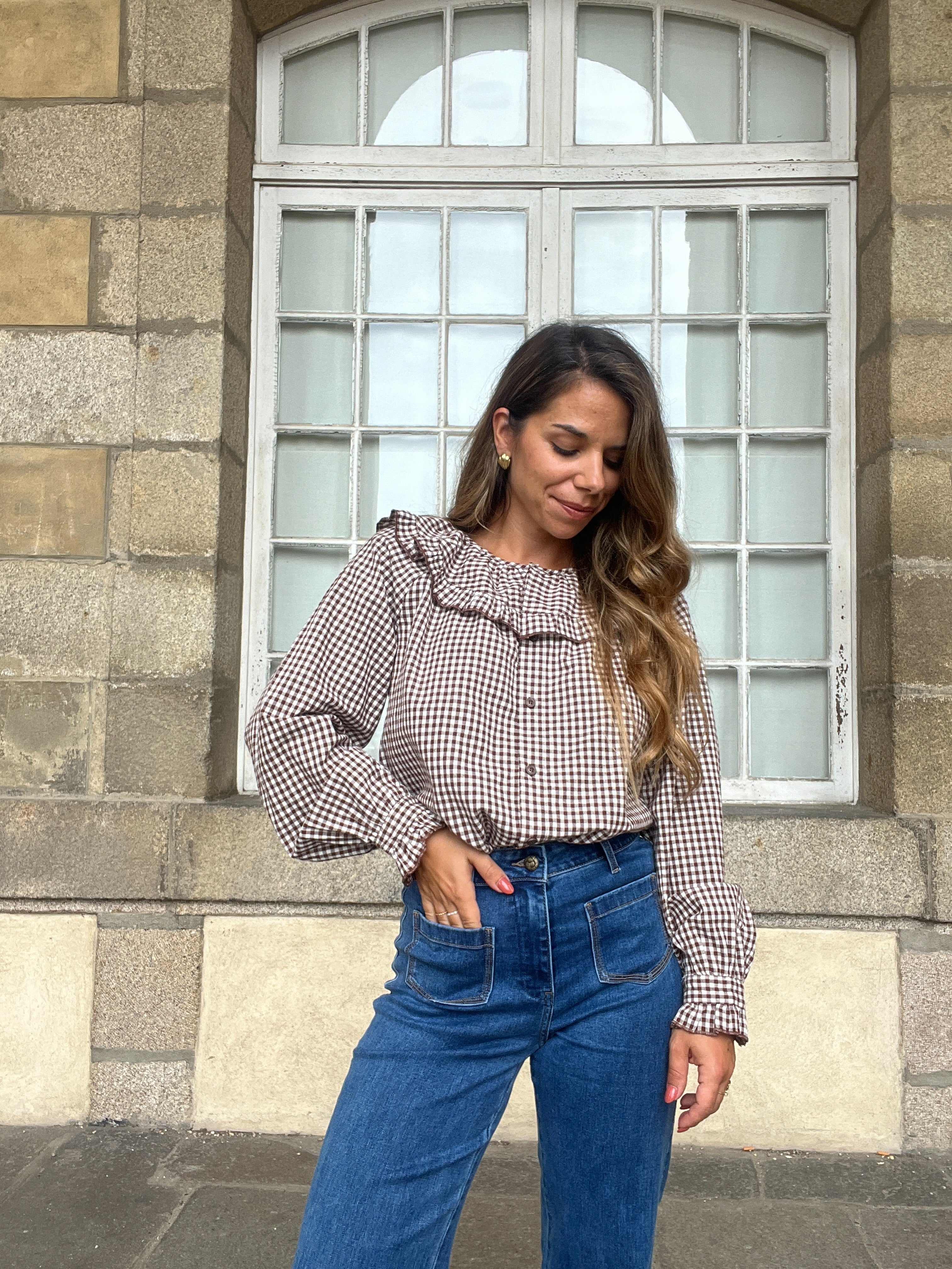 Blouse vichy Capucine marron