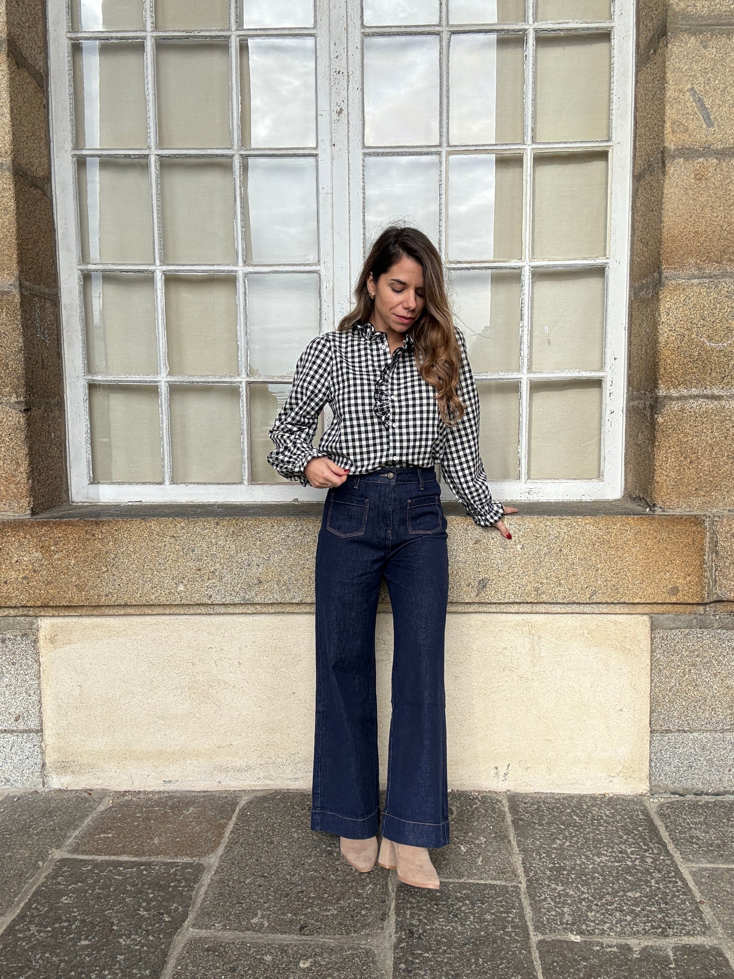 Blouse vichy noire Léonor