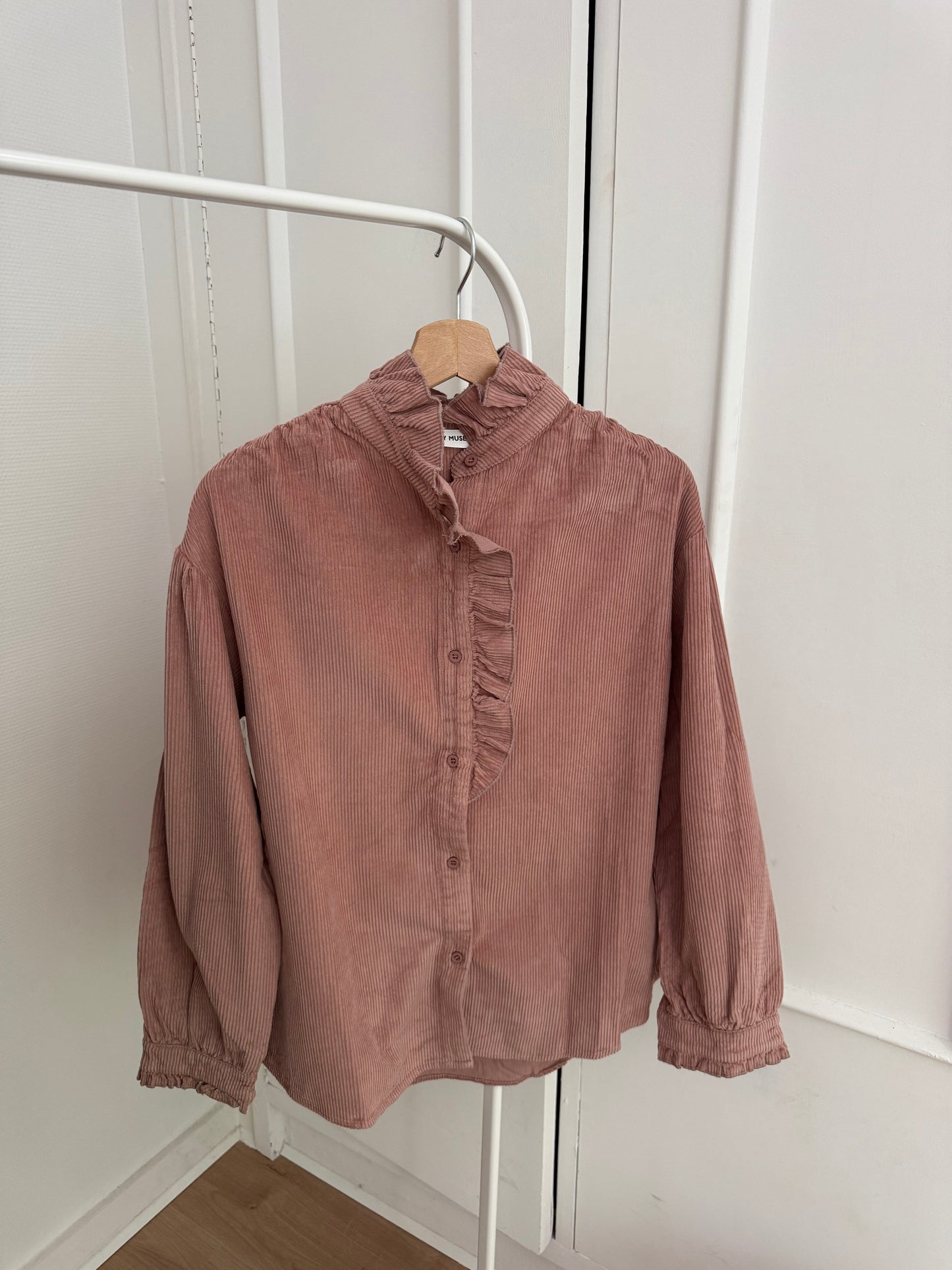 Blouse à col volanté Margaux rose
