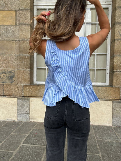 Top rayé Raquel bleu