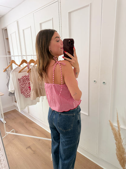 Top vichy Aimée rouge