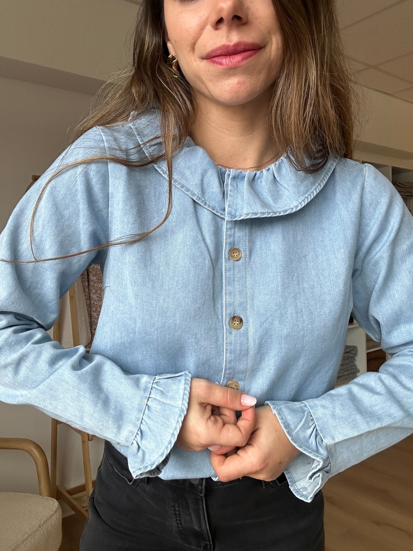 Blouse Pia denim clair