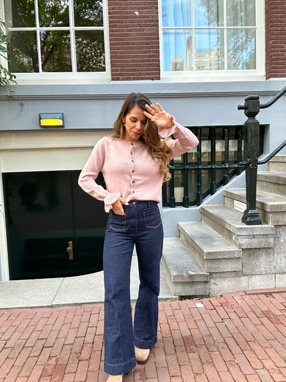 Cardigan doux rose Gaby