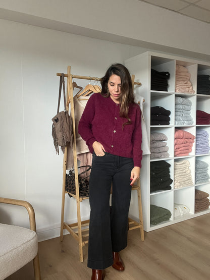 Maille en laine Léonie bordeaux