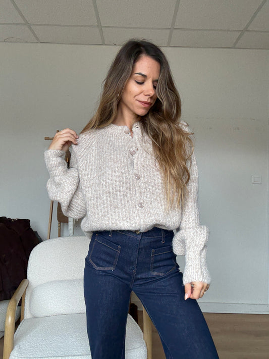 Cardigan Irène taupe