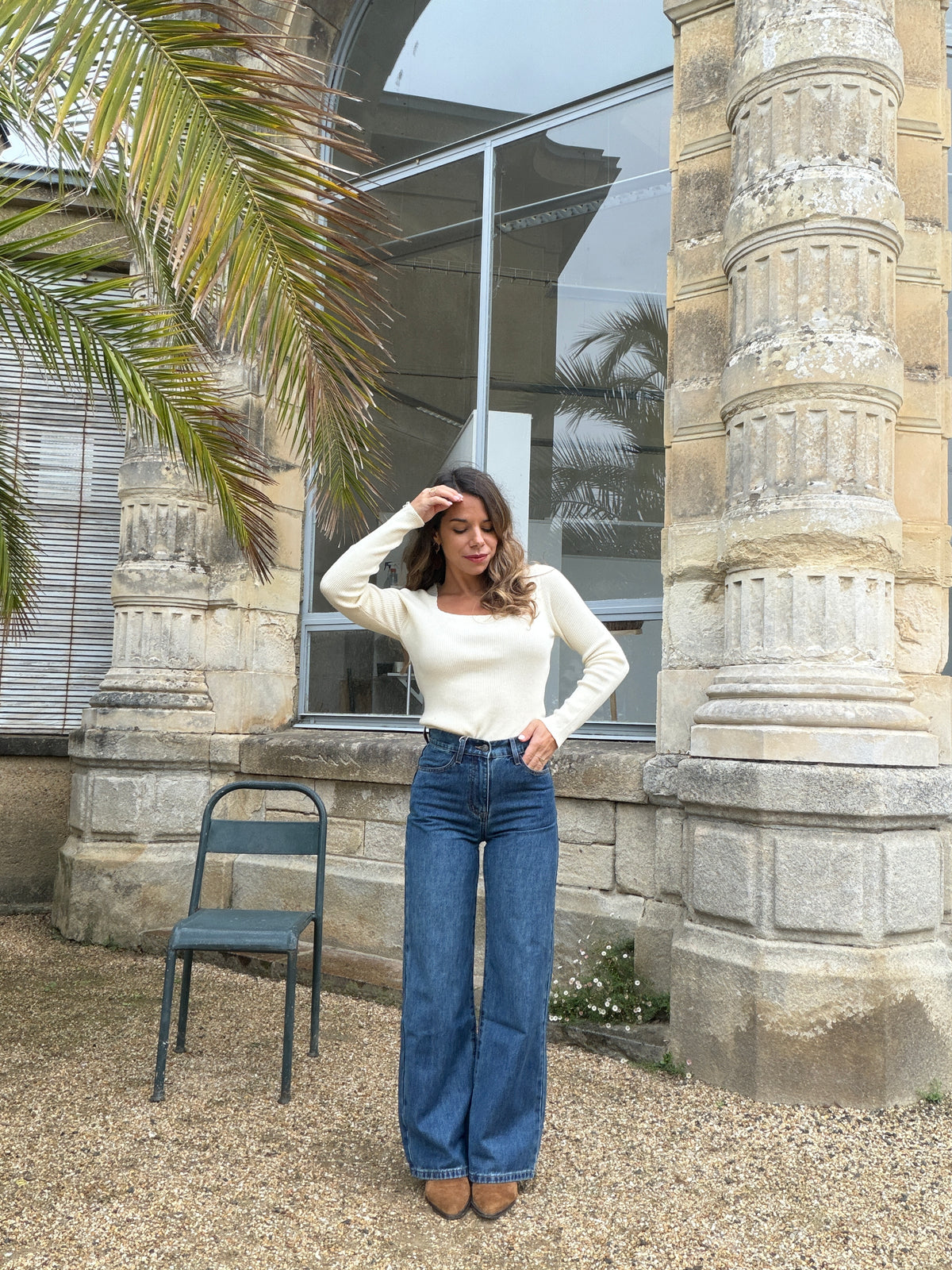 Jean Noa Denim foncé avec boutons ajustables