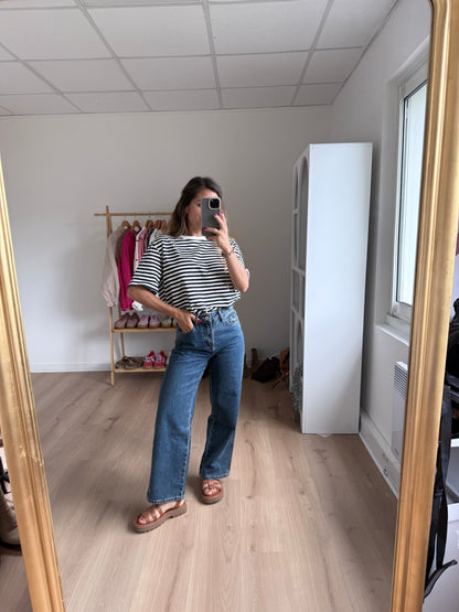 Tee-shirt rayé bleu marine Jules