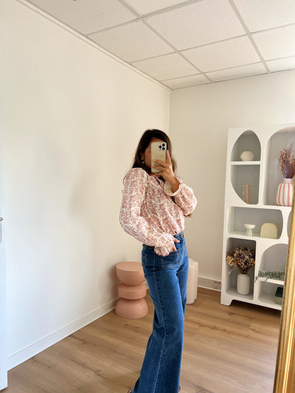 Blouse fleurie Amélia rose