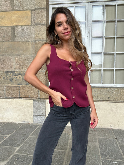 Top Ambre bordeaux