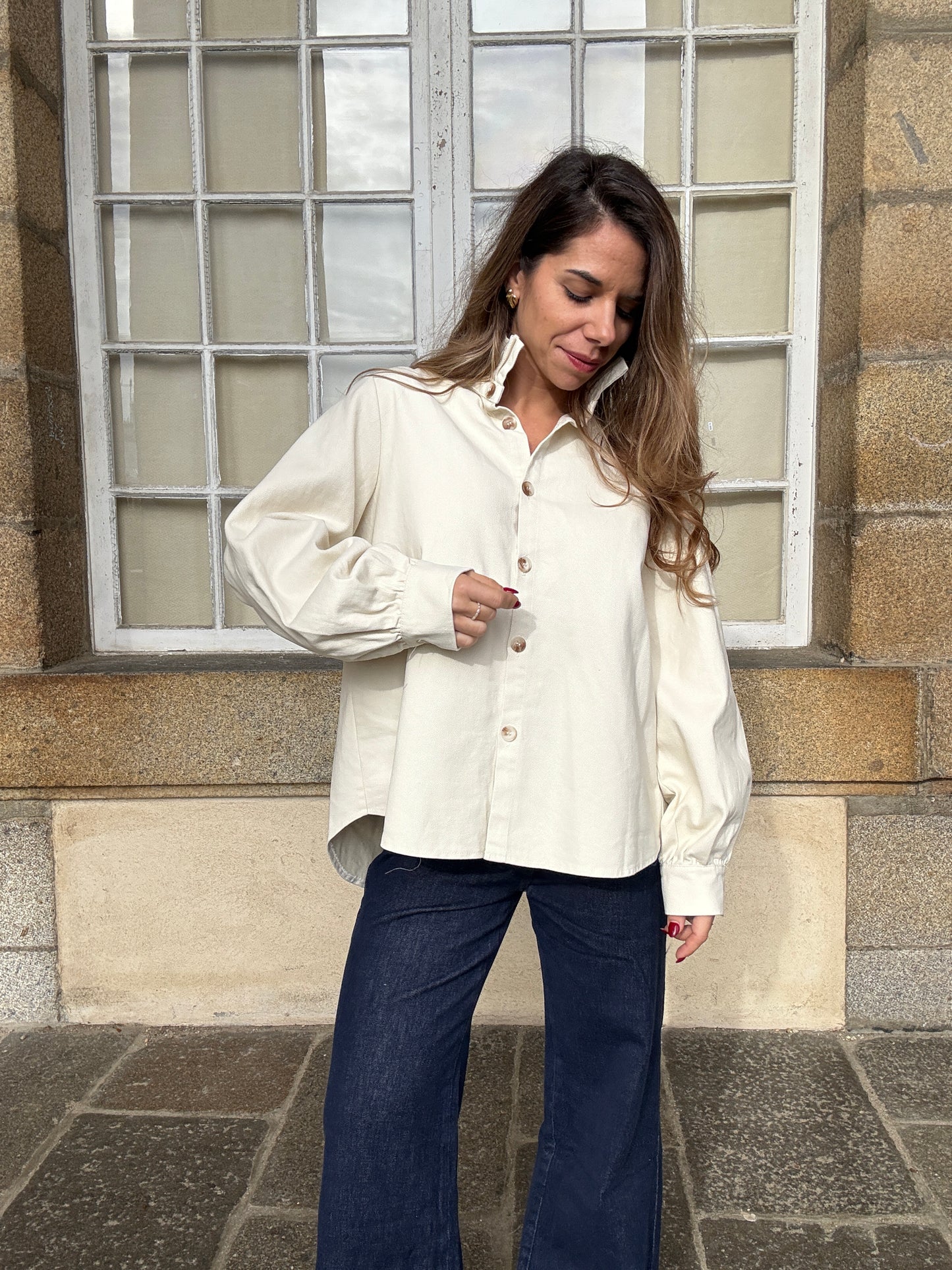 Veste en jean Céleste écrue