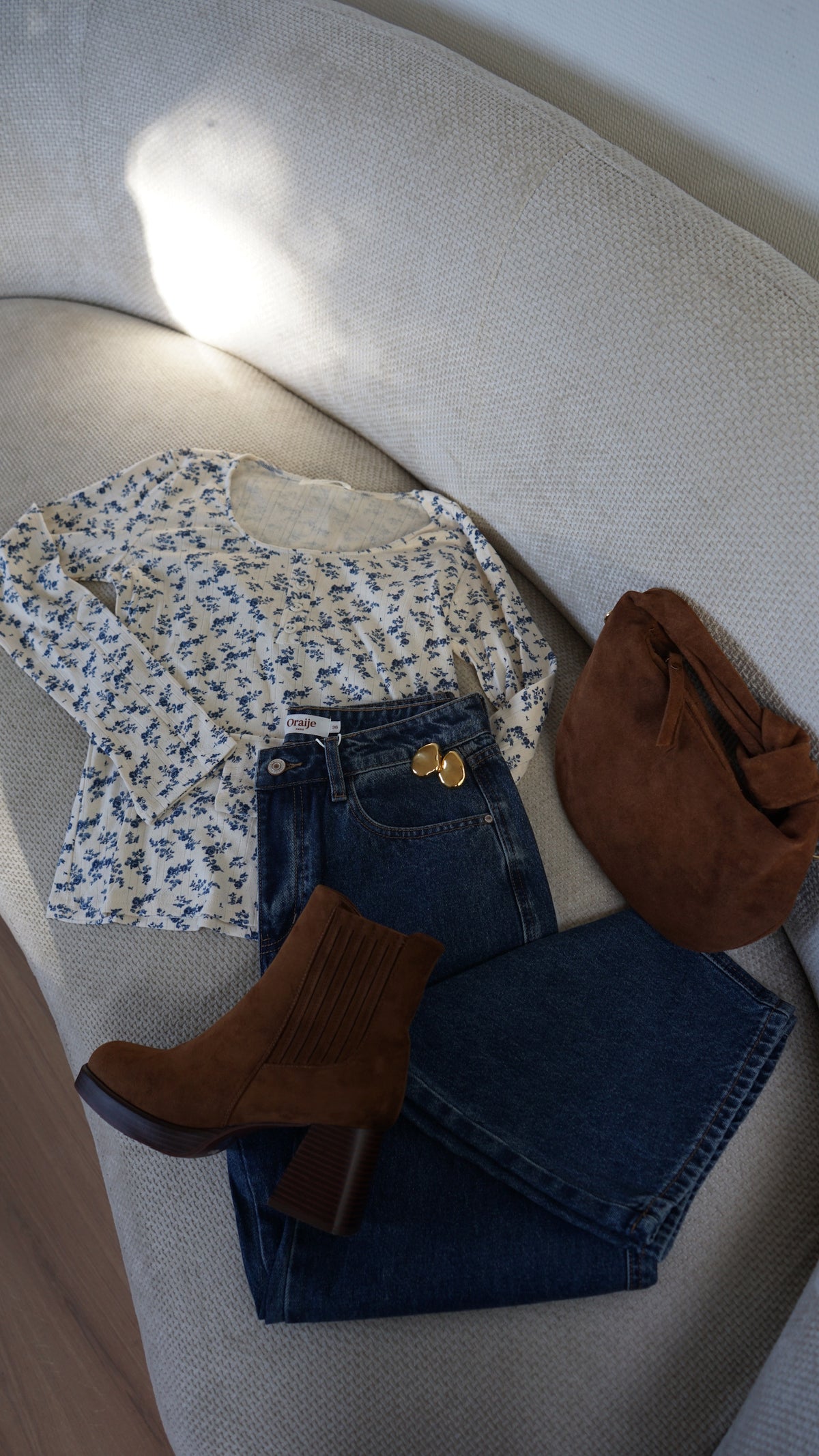 Top Gloria à fleurs bleues