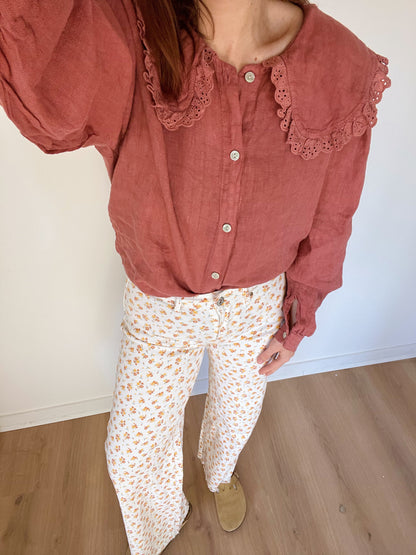 Jean flare à fleurs Maria