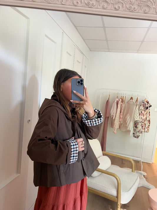 Veste à capuche amovible Garance chocolat