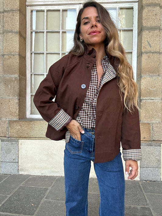 Veste trench en coton Chocolat Alice
