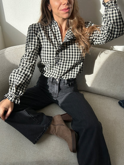 Blouse vichy noire Léonor