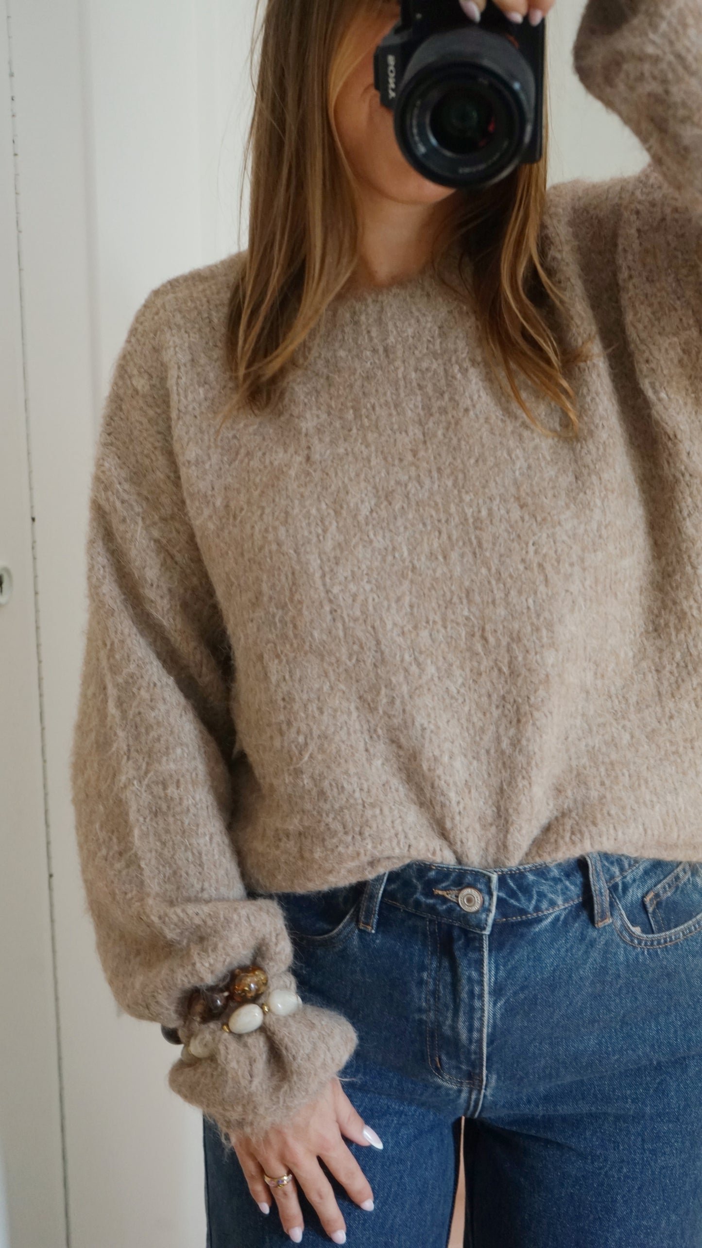 Pull en laine Taupe Henri