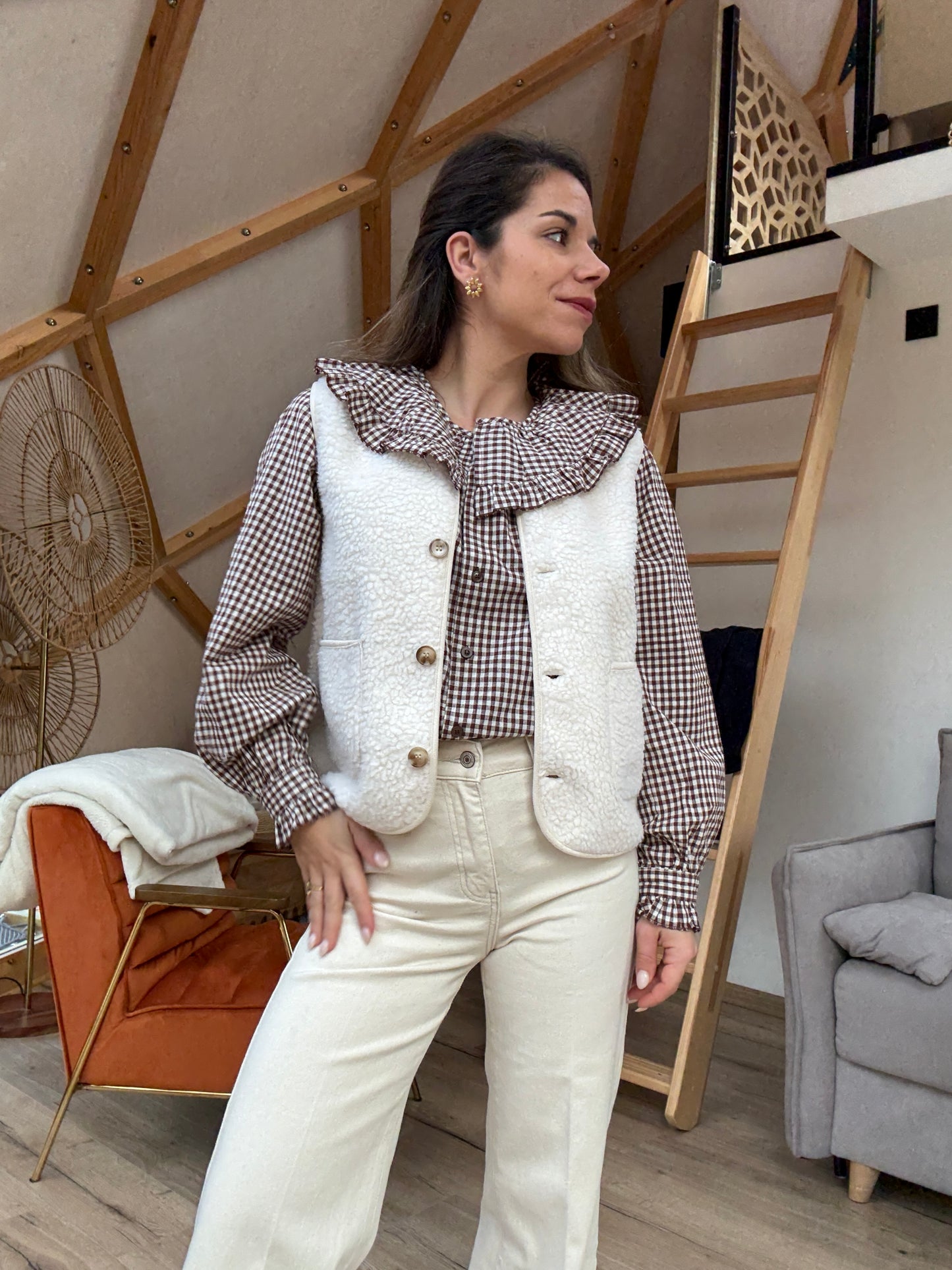 Gilet berger Arianne écru