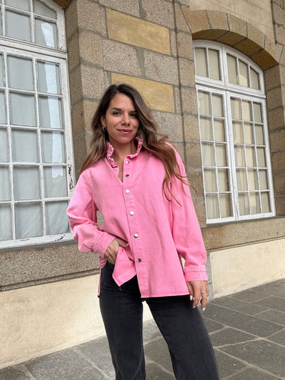 Veste en jean Céleste rose bonbon