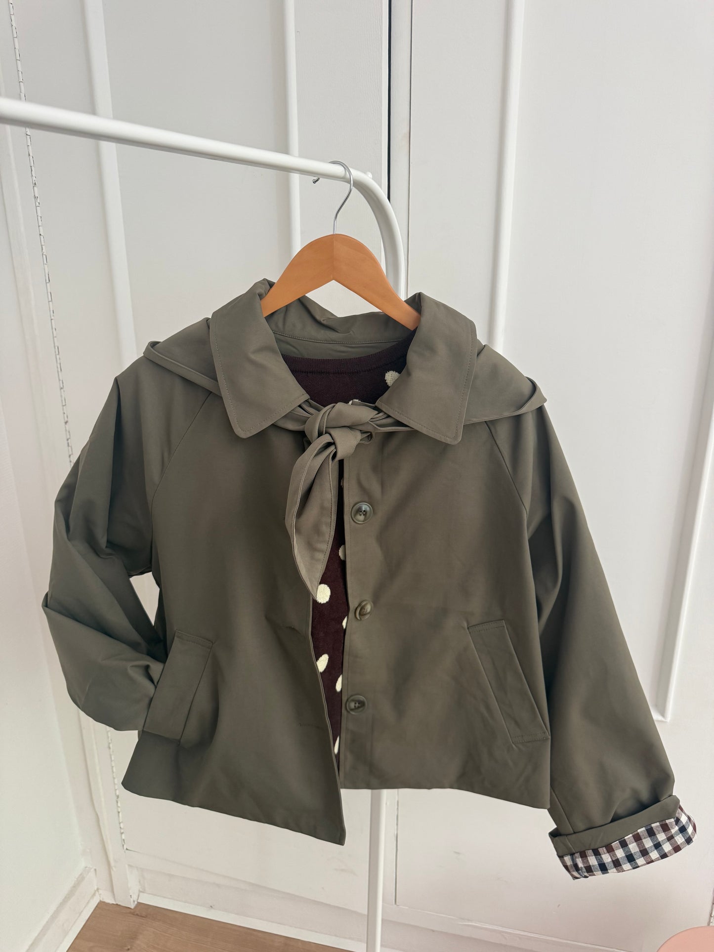 Veste à capuche amovible Garance kaki