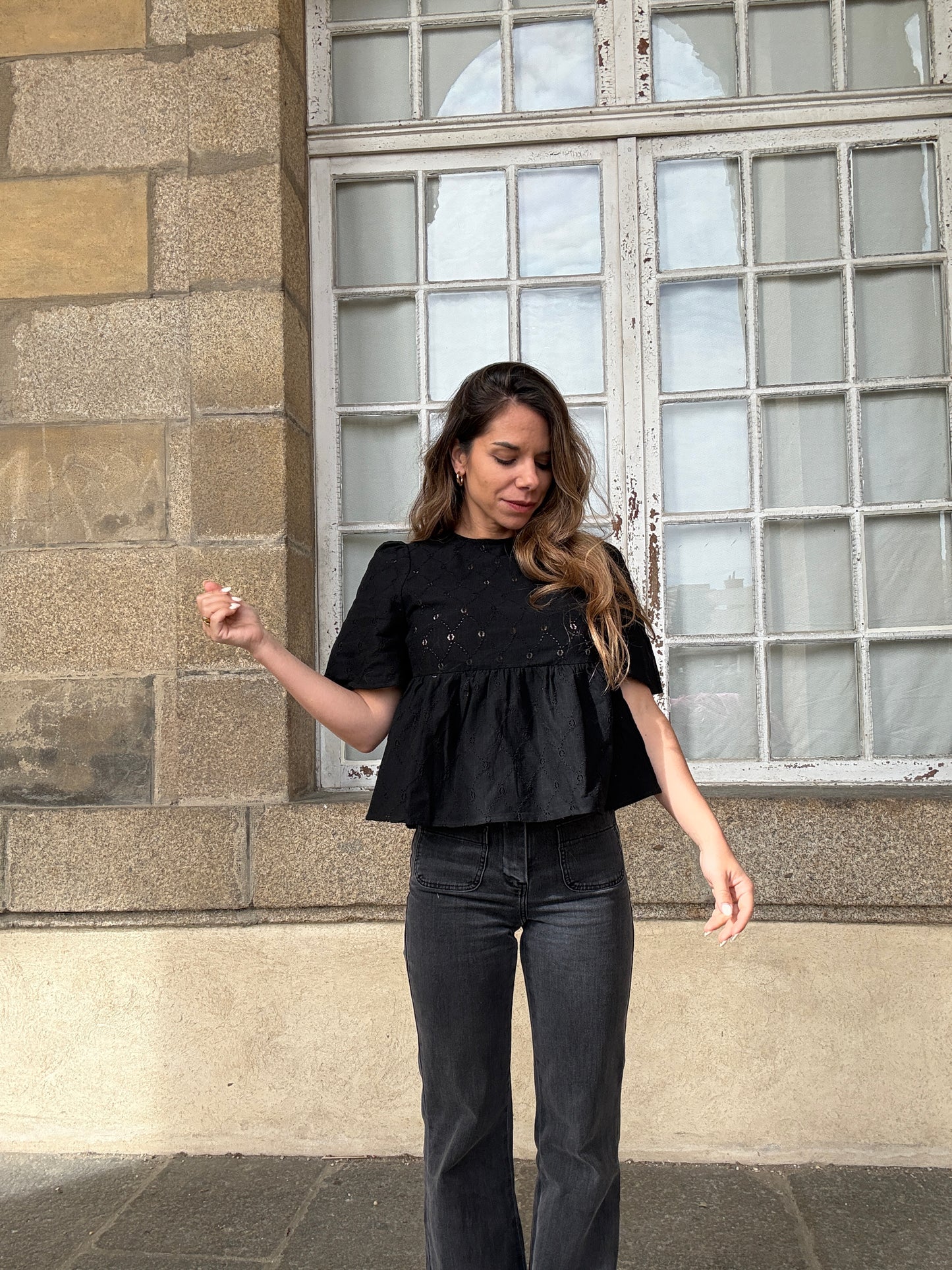 Top dentelle péplum Mira