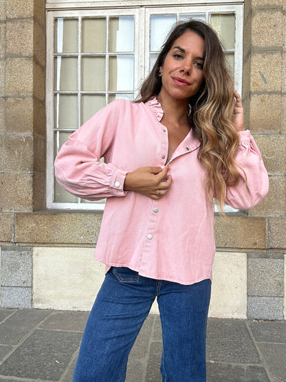 Veste en jean Livia rose