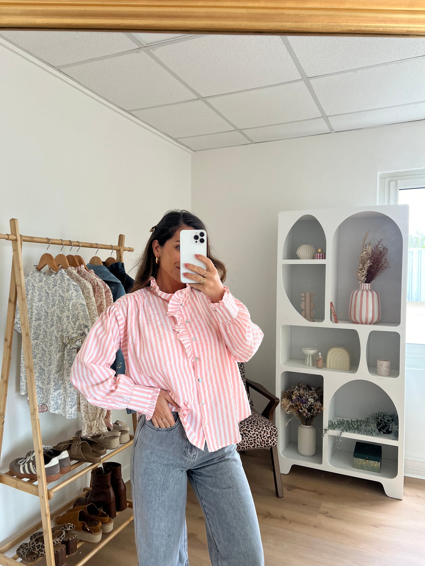 Chemise à rayures roses et blanches Rosa