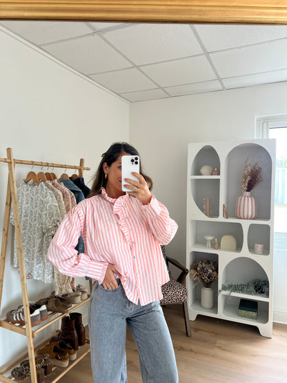 Chemise à rayures roses et blanches Rosa