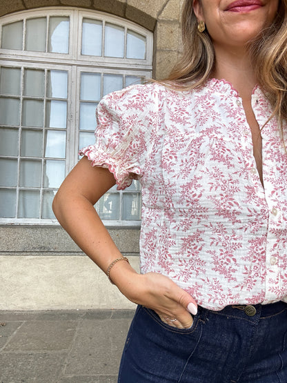 Blouse à manches courtes Mila rose