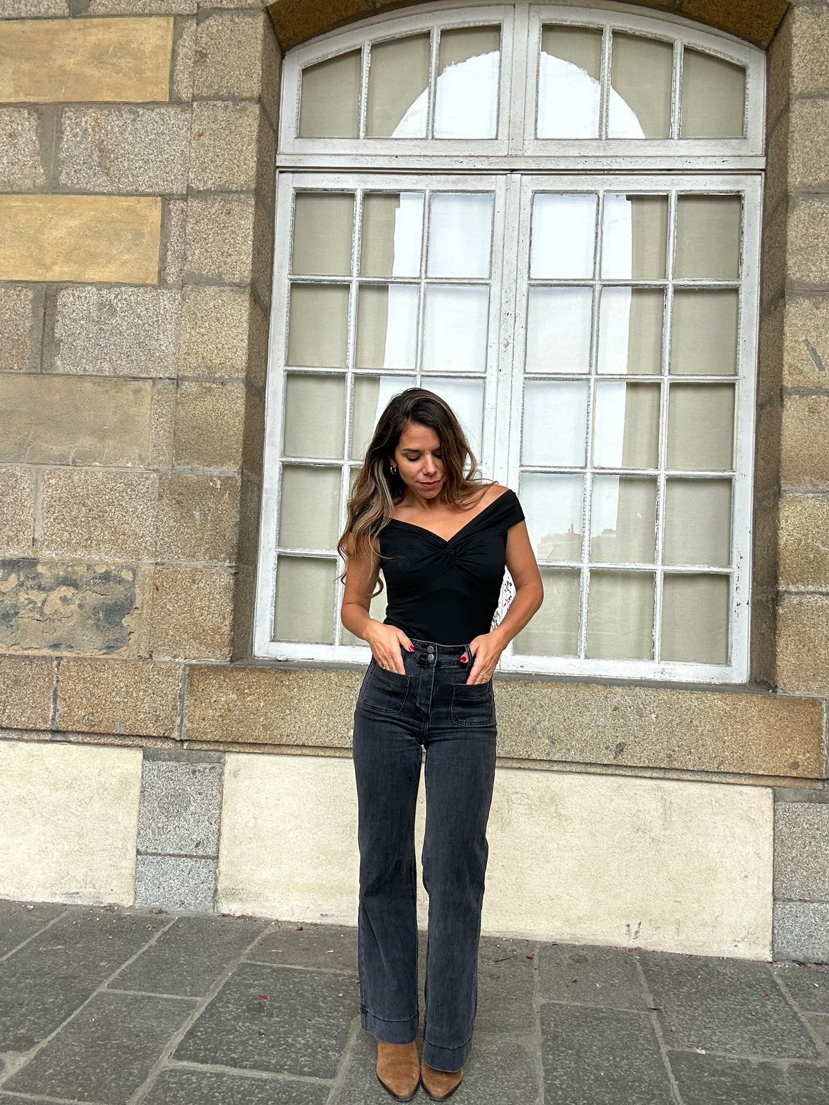 Top Carla noir