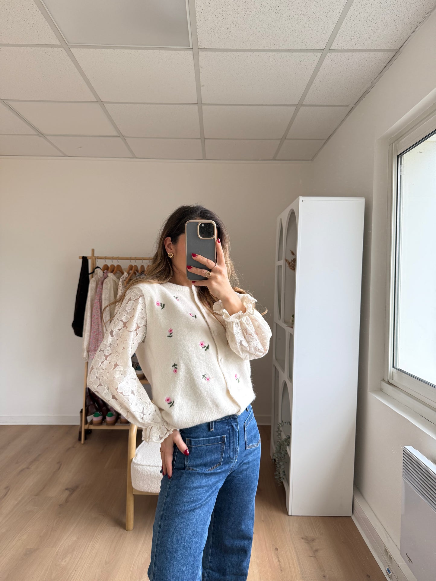 Pull sans manches fleuri Lina