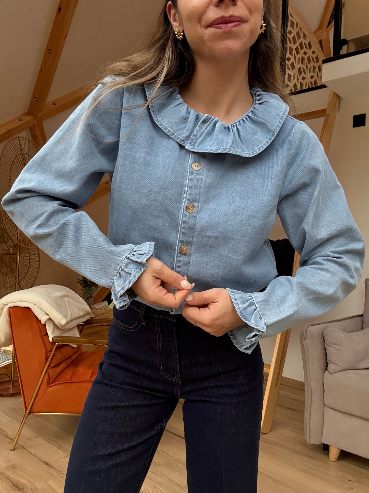 Blouse Pia denim clair
