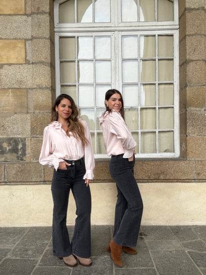 Blouse Brune doux rose