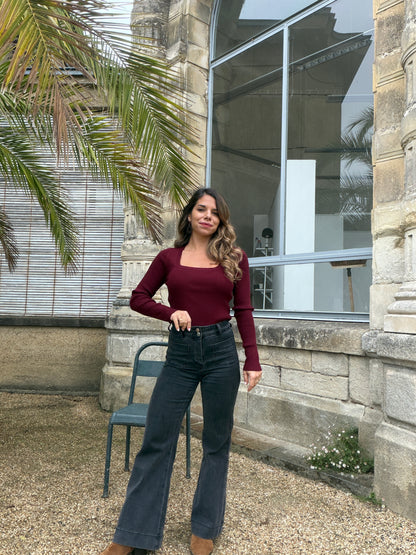 Pull fin Méline bordeaux